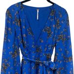 Free People  Lilou Printed Bell Sleeve Dress in Cobalt Combo Fairycore Size S Photo 3