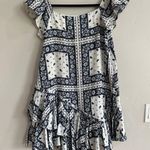 Cinq à Sept Cinq A Sept Minella Dress blue white paisley off the shoulder size 4 Photo 3