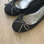 Coach ODELLA JACQUARD BLACK BOW ROUND TOE GUNMETAL GRAY HEELS 8M Photo 7