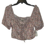 Altar'd State  Crop Top Size Medium Pink‎ Multi Floral Pattern Lined Polyester Photo 0
