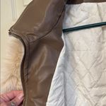 Faux Fur Jacket with Leather Accents Brown Size XS Photo 3
