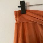 Anthropologie  Orange Rust Midi Skirt Slit Stretchy Boho Women's size Medium Photo 2