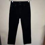 Quince  Bella Black High Rise Straight Leg Organic Cotton Blend Ankle Denim Jeans Photo 4