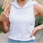 Zyia NWT White Cropped Sleeveless Hoodie Tank XL Photo 1