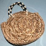 Mud Pie NWT ⭐️ Pom Pom Circle Straw Tote B71 Photo 6