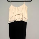 BCBGMAXAZRIA Cream Silk & Black Spaghetti Strap Party Cocktail Dress Photo 6