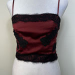 Goth Burgundy Lace Trim Crop Top size XS Red Photo 0