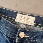 Free People  Blue Maggie Whiskered Faded Cotton Cropped Raw Hem Jeans Size 26 Photo 7