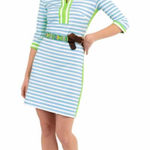 Gretchen Scott  Dress XS The Hinckley Stripe Split Neck Short Shift‎ Retro Preppy Photo 0