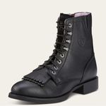 Ariat  Heritage Lacer II Black Deertan Roper Boots Size 7C Narrow EUC Photo 0