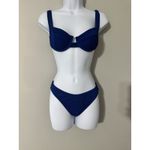 Pretty Little Thing  BLUE MINI CRINKLE UNDERWIRED SQUARE NECK BIKINI Set Photo 2
