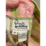 Lilly Pulitzer Vintage Lily Pulitzer White Label Cropped Pants Lions Women’s Size 10 Pink Green Photo 4