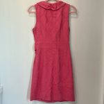 Milly  Pink Danielle dress tortoise belt buckle ruffle neck size 4 Photo 5