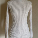 Ashley by 26 International Cream Ribbed Knit Crew Neck Sweater Sz M Preppy Minimalist Photo 0