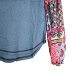 Baea Women's M Boho Mixed Sleeve Denim Blue Top NEW Size M Photo 5