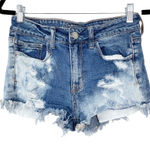 American Eagle  Woman's Sz 4 Hi-Rise Shortie Distressed Denim‎ Cut Off Shorts Photo 0