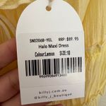 Billy J Halo Maxi Dress Lemon Yellow Polyester Ruffle Tiered Spaghetti Strap Size 6 Photo 11