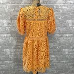 Just Me  Sunflower Fields Crochet Lace Mini Dress in Marigold Photo 6