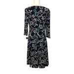 Studio One NWT Navy Blue Floral Embroidered Midi Dress New Photo 1