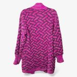 Yarnworks Rare Vintage Chenille Knit Cardigan Magenta Purple 80s Statement M Photo 1