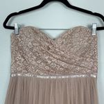 Jenny Yoo  Woman's Sz 10 Blush Pink Strapless Lace and Tulle Bridesmaid Dress‎ Photo 3