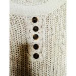 POL Cream Tan Oversized Eyelet Long Sleeves Crewneck Sweater Size Medium Photo 4