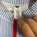 J.Crew blue and white striped rash guard one piece swimsuit size 8 Photo 3