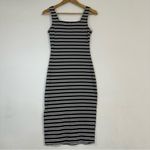 Derek Heart  Monochrome Striped Midi Dress Photo 2