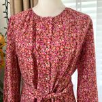 Amour Vert Marais Tie Belt Long Sleeve Mini Dress in Rennes Pink Photo 4