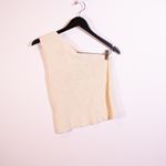 Free People Beach Linen Blend Knit Stretch One Shoulder Sweater Top Ivory XS Photo 0