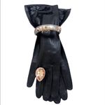 🆕 Genuine Leather Gloves w/Crochet Insert 💥 Black Photo 8