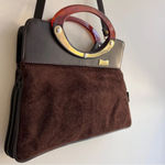 ROMA Vintage Leather Suede Handbag Brown Photo 2