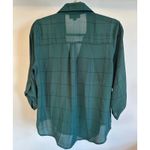 Fortune + Ivy  Womens Green Plaid 3/4 Sleeve‎ Button Down Shirt Size Large Photo 1