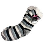 Cuddl Duds NWT Sherpa Lined Lounge Socks Blue Black Stripe Stocking Stuffer XMAS Photo 0