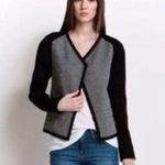 Theory  Moditas Danube Blazer Jacket Black White Drape Front Wool Blend Quilted Photo 0