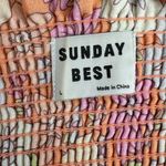 Sunday Best Floral Babydoll Dress size Large Smocked Aritzia Puff Cap Sleeves Orange Photo 7