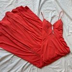 Niki By Niki Livas orange beaded formal maxi dress gown Photo 0