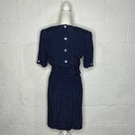 All that jazz Vintage Women's Polka Dot Plated Navy White Dress Size Small Photo 1