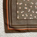 Vintage Baar & Beard Brown Retro Academia Floral Polka Dot 50s Square Scarf Photo 1
