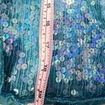 Sequin Teal Tank Top size small Blue Photo 6