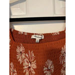 Madewell Rust Floral Smocked Puff Sleeve Top Size S Photo 2