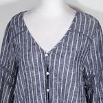 Old Navy  Navy and White Stripe Linen Button-up Top NWT Size Small Photo 2