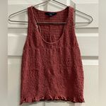 American Eagle  Red Ruched Cropped Tank Top - Size Medium - VGUC Photo 0