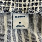 Old Navy Striped Tank Top Womens M Blue White Ruffle Linen Cotton Coastal Preppy Photo 4