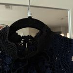 Self Portrait Bellis Navy Lace High Neck Bandeau Top Mini Cocktail Party Dress 4 Black Photo 1