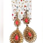New Dangle gold coral earrings‎ fashion jewelry 2 inch 381001 Photo 0