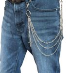 Cross Pants Chain for Men Women,Jeans Chain,Keys Chain,Biker Wallet Chain,Streetwear Punk Hip Hop Unisex Style Silver Photo 0