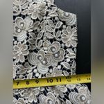 Club Monaco  Jayla Lace Dress Ivory Navy Gold Fit and Flare Sz 00 Photo 4