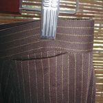 Peter Nygard  10 Workwear Brown Lime Pinstripe Pants Suit Photo 14