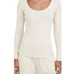 The Great Cream The Pointelle Sleep Long Sleeve Scoop Ballet Tee Small Photo 0